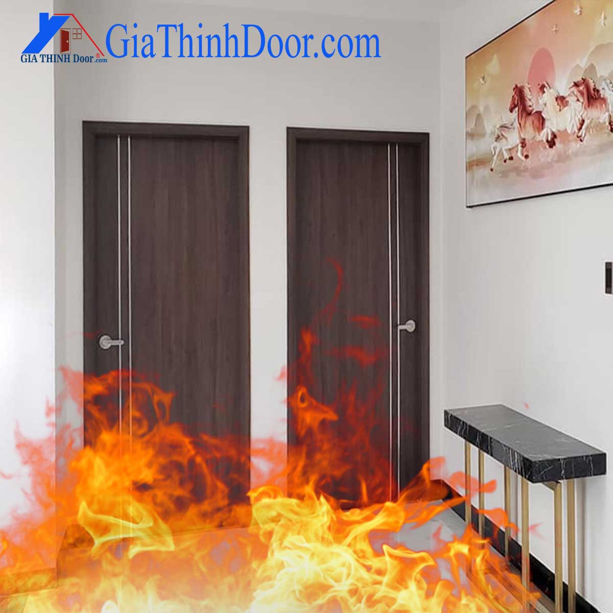 cửa gỗ chống cháy chung cư